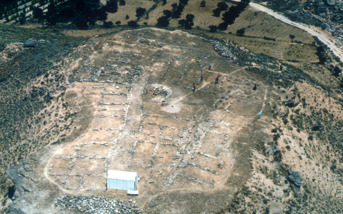 Imatge aèria del jaciment de Gebut al 1987. Foto: GIP-UdL