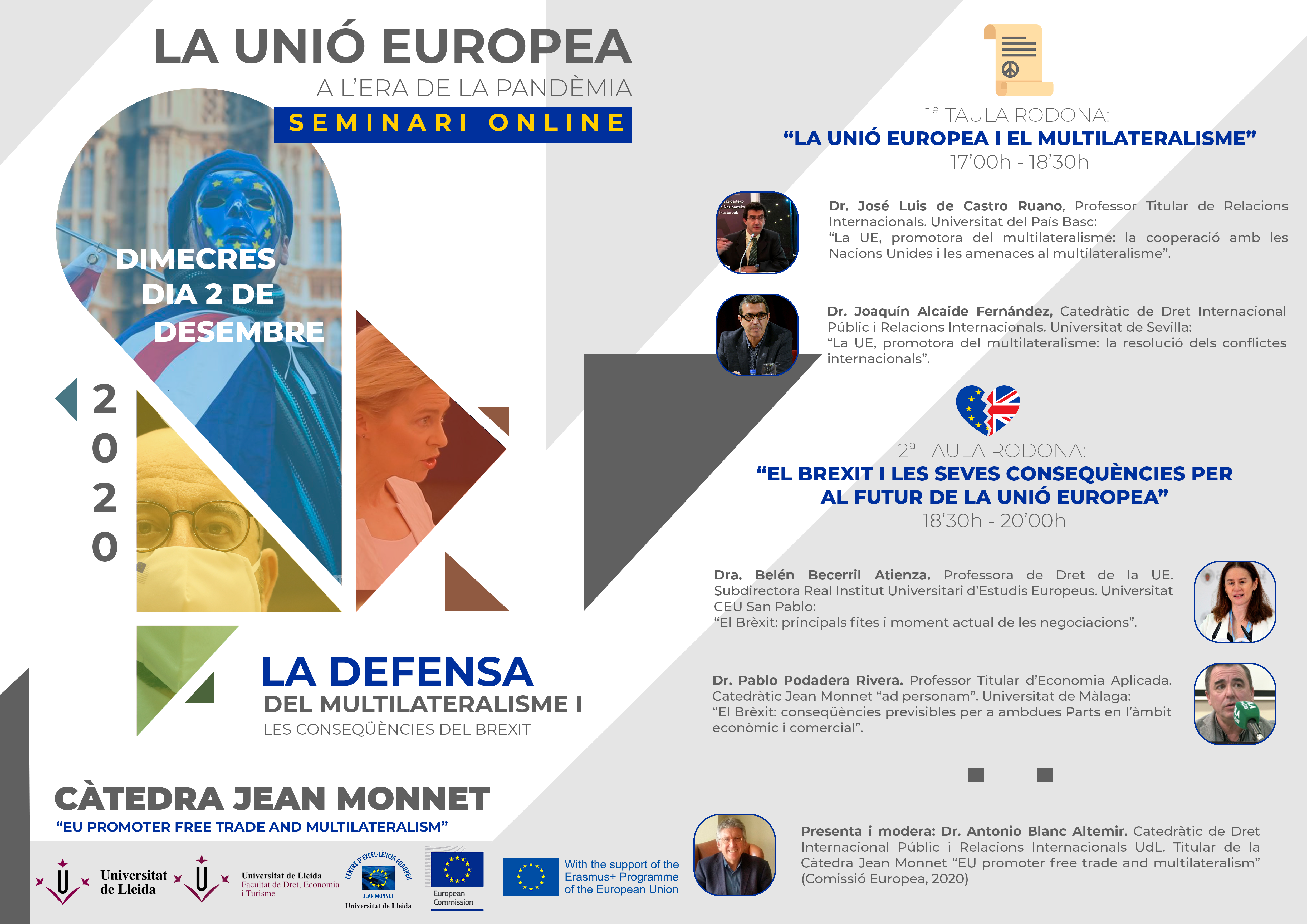 seminari La Unió Europea en l'era de la pandèmia: La defensa del multilateralisme i les conseqüències del Brexit