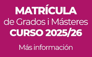 Información de matrícula de Grados y Másteres Curso 2025/26 