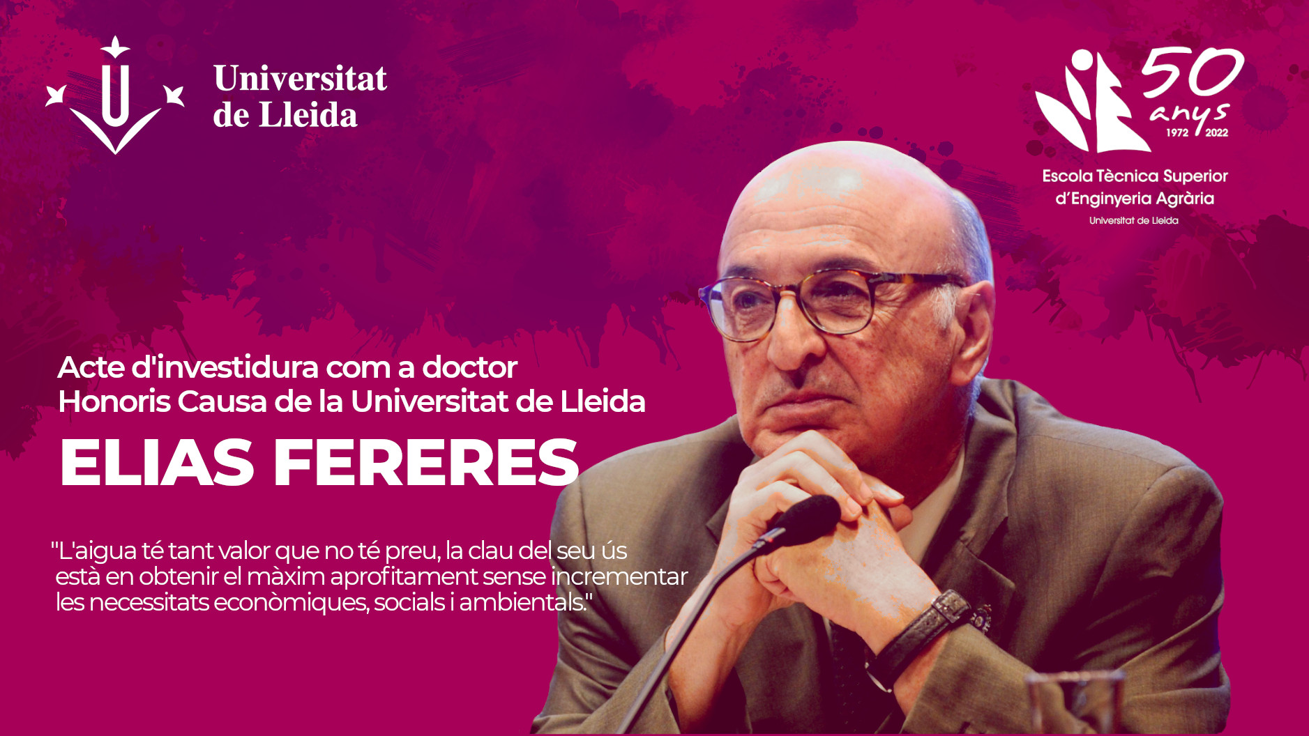 Acte d'investidura com a doctor Honoris Causa d'Elias Fereres Castiel