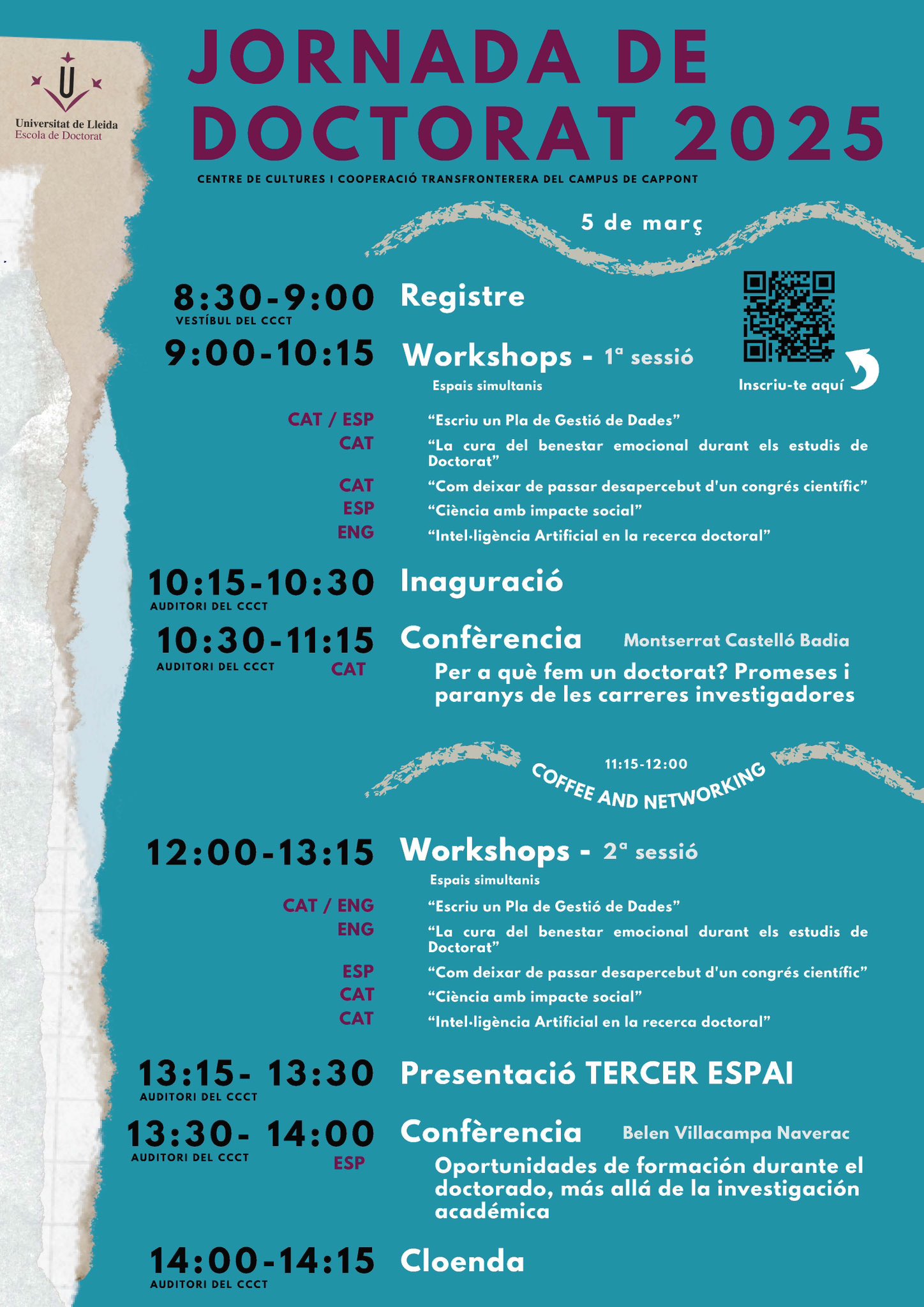 Jornada de Doctorat de la Universitat de Lleida 2025 Jornada de Doctorat de la Universitat de Lleida 2025