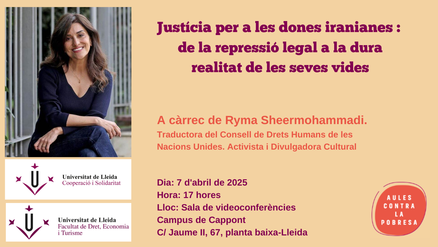 Conferència: Justícia per a les dones iranianes: de la repressió legal a la dura realitat de les seues vides