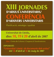 XIII Jornades d'Arxius Universitaris. Conferència d'Arxivers Universitaris