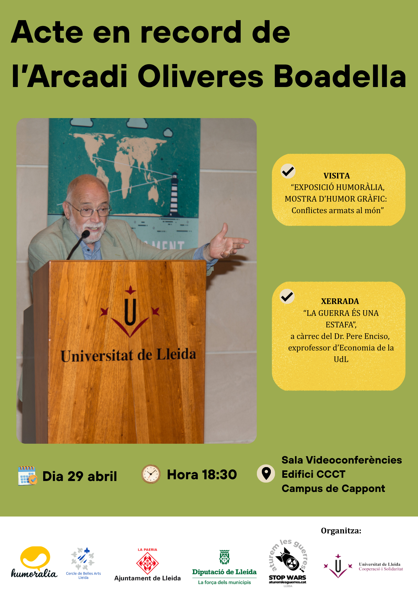 Acte en record de l'Arcadi Oliveres Boadella