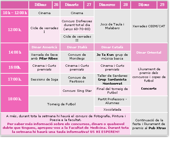 6a Setmana Cultural Medicina