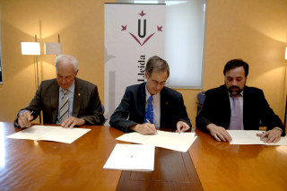 Signatura del conveni UdL - Plans de Sió
