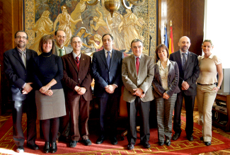 Trobada de Joan Viñas amb el president del CSIC, Rafael Rodrigo