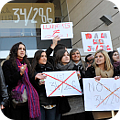 Protesta dels alumnes de Dret i Economia de la Universitat de Lleida