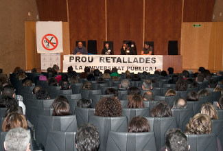 Protestes contra les retallades a la Universitat de Lleida