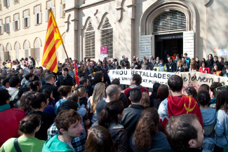 Protestes contra les retallades a la Universitat de Lleida