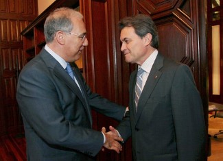 El president de la Generalitat, Artur Mas, i el rector de la  Universitat de Lleida (UdL), Roberto Fernández