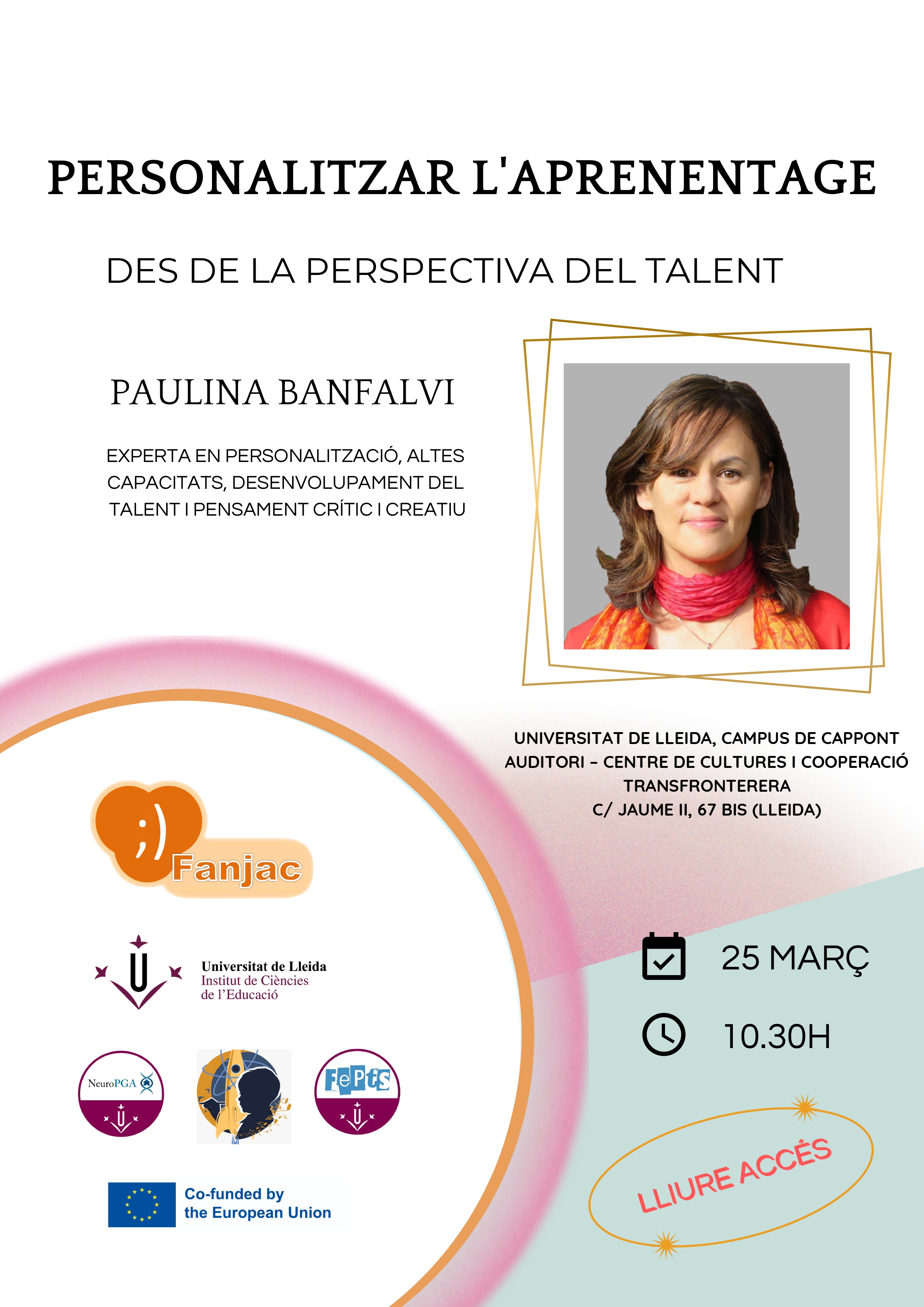 Conferència: Personalitzar l'aprenentatge des de la perspectiva del talent, a càrrec de Paulina Banfalvi