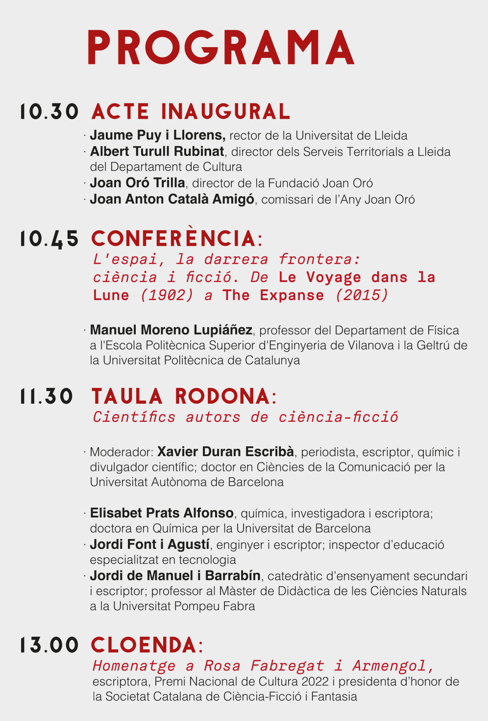 Jornada: La ciència en la ficció Jornada: La ciència en la ficció