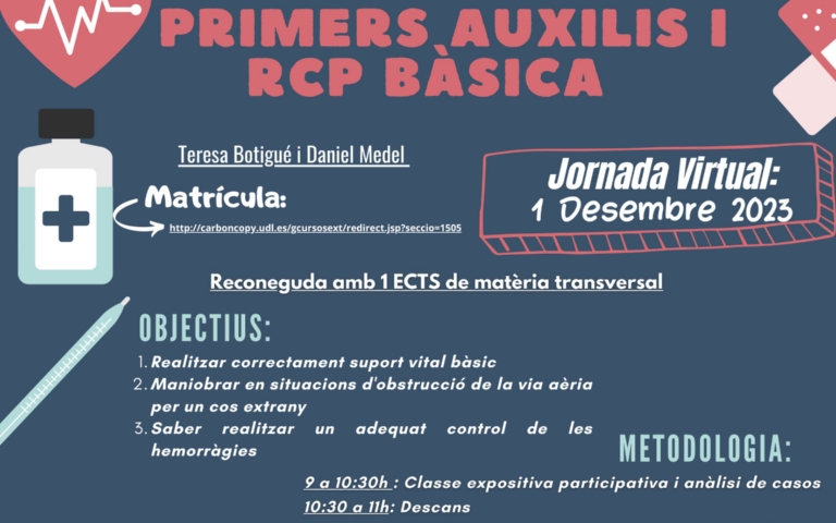 Jornada virtual: Salvar vides està a les teves mans: primers auxilis i RCP bàsica