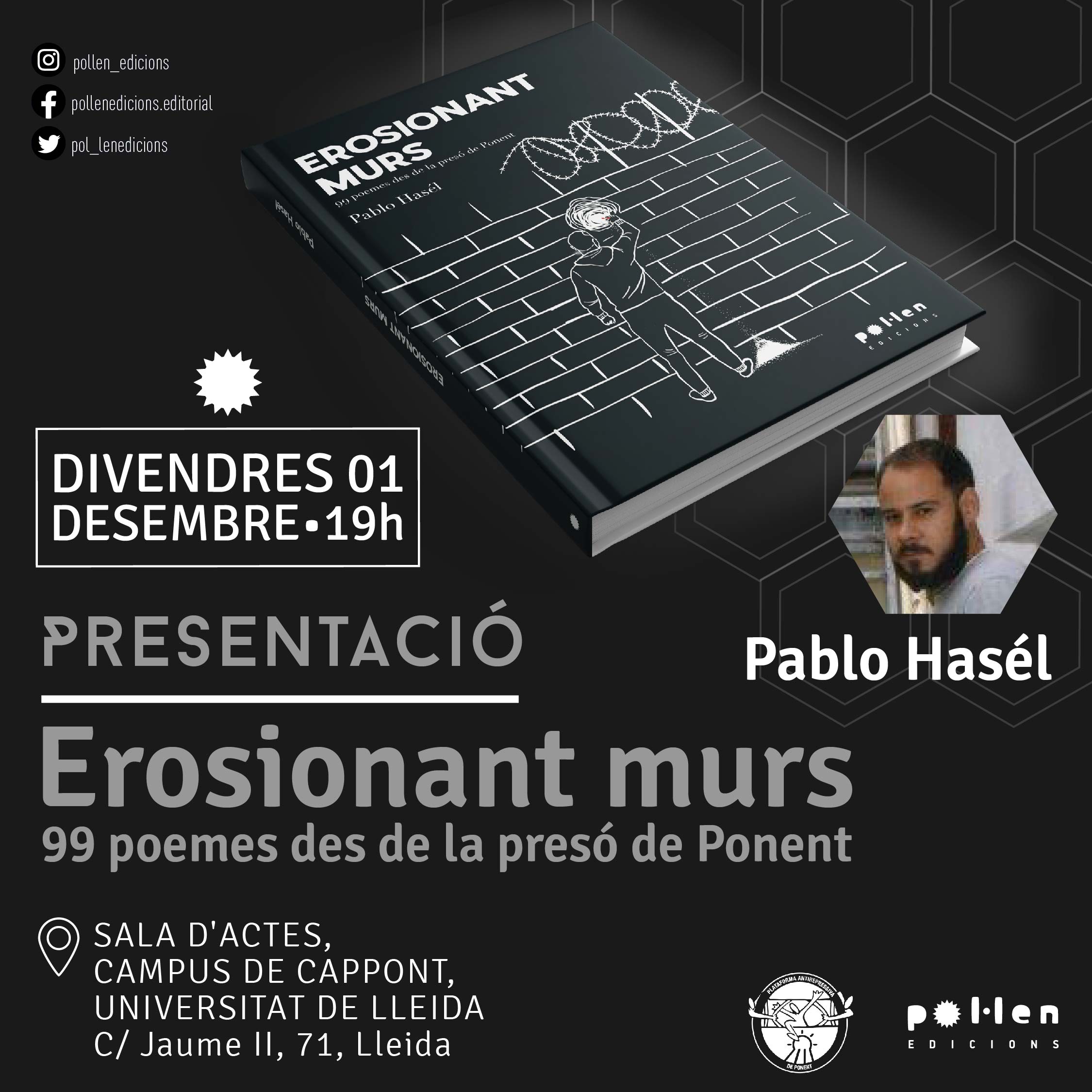 Presentació del llibre Erosionant murs, 99 poemes des de la presó