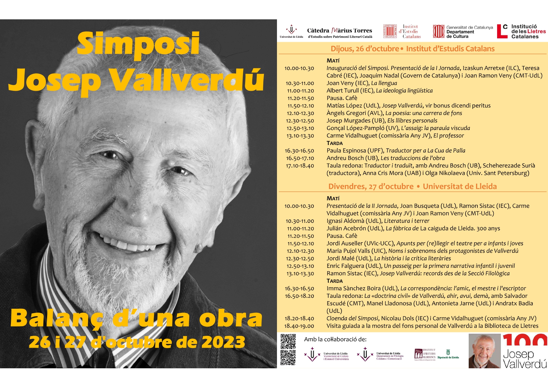 Simposi Josep Vallverdú: balanç d'una obra Simposi Josep Vallverdú: balanç d'una obra