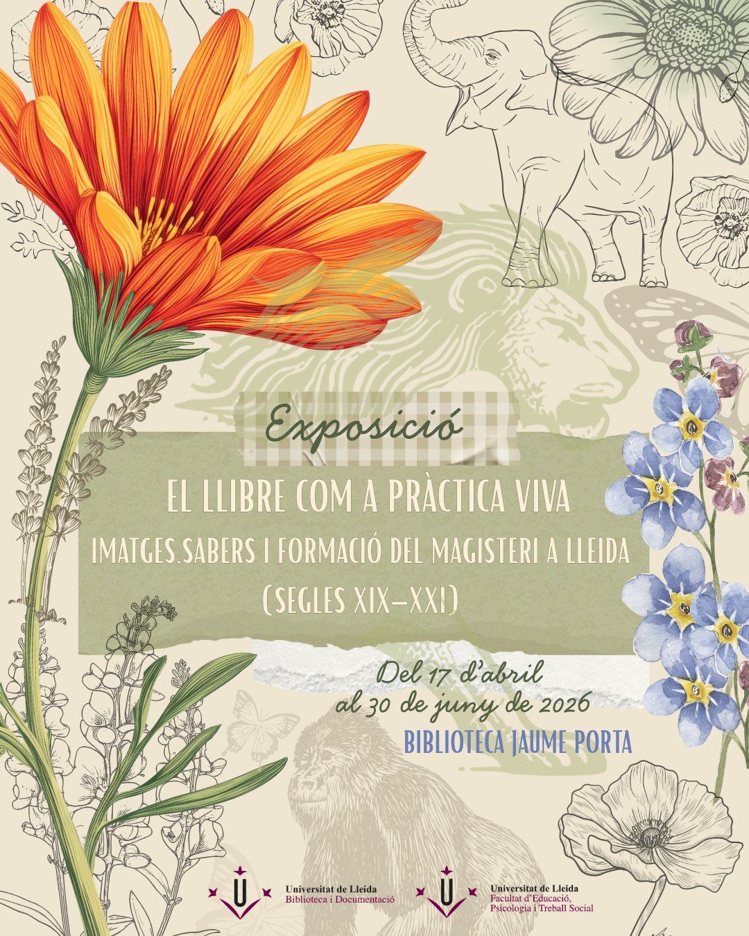 Exposició: El llibre com a pràctica viva. Imatges, sabers i formació del magisteri a Lleida (segles XIX–XXI)