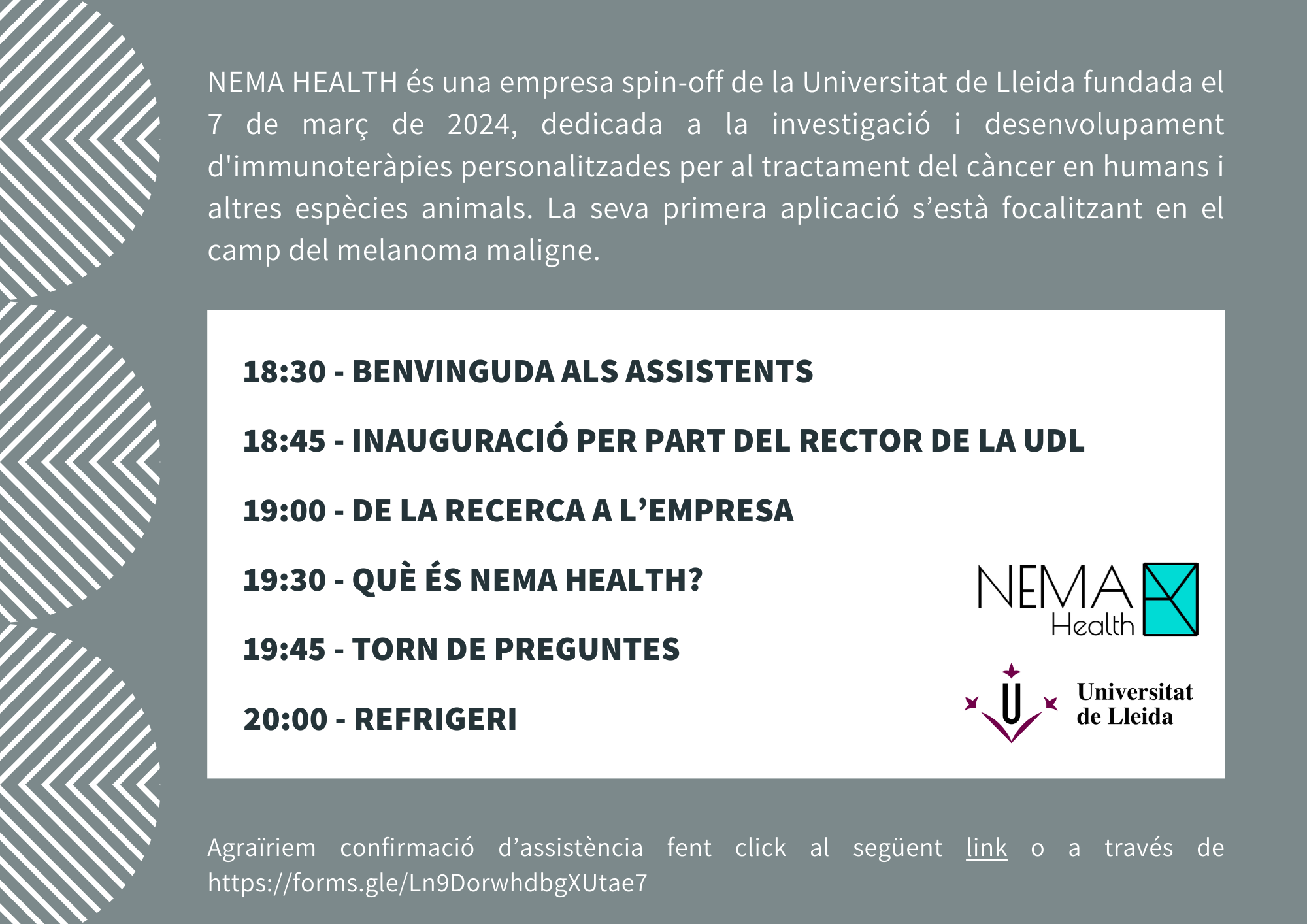 Presentació de Nema Health, una spinoff del sector salut de la UdL Presentació de Nema Health, una spinoff del sector salut de la UdL