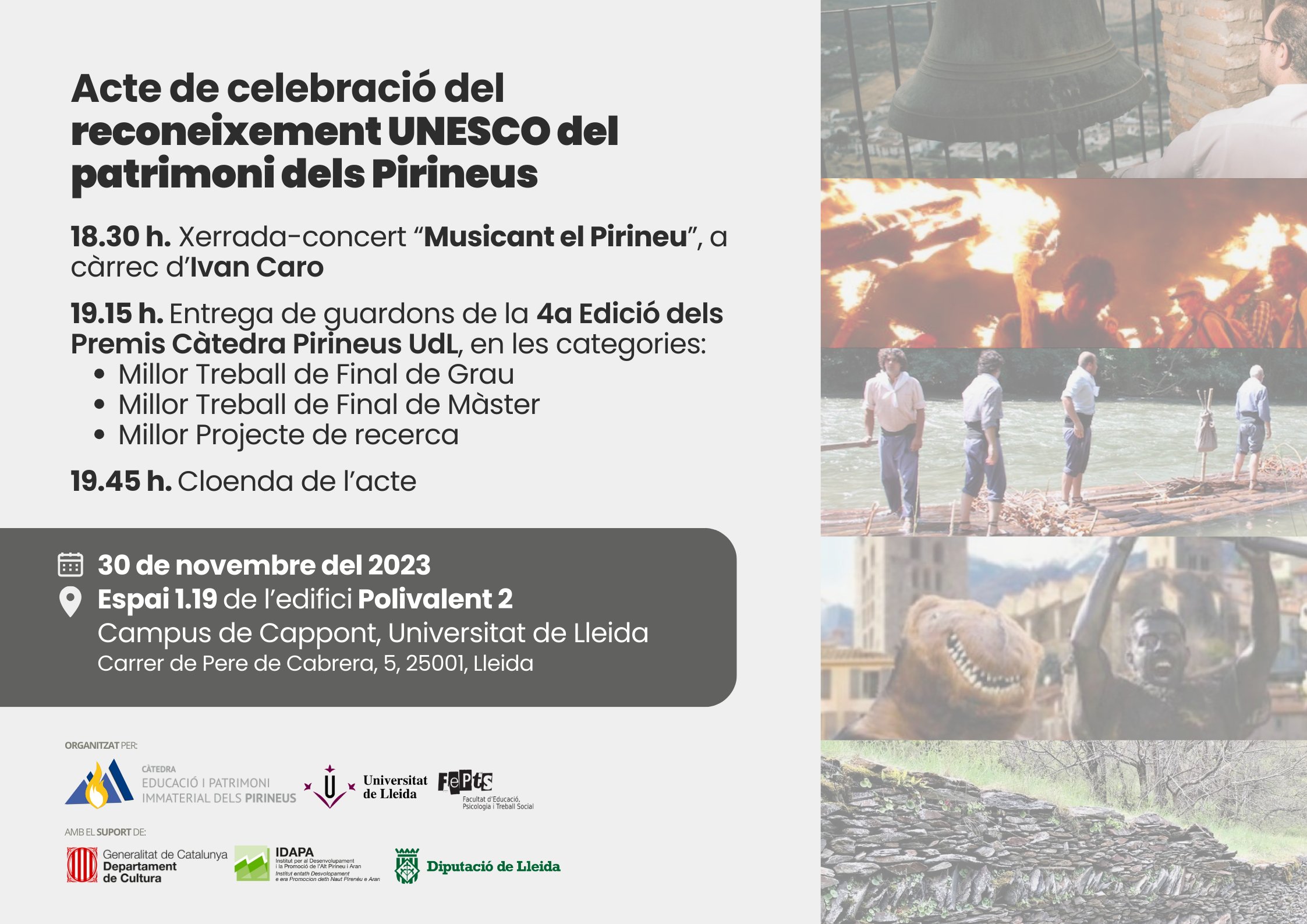 Acte de celebració del reconeixement UNESCO del patrimoni dels Pirineus