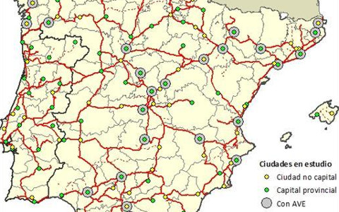 Xarxa ferroviària de la península ibèrica Imatge: Martí-Henneberg (UdL)