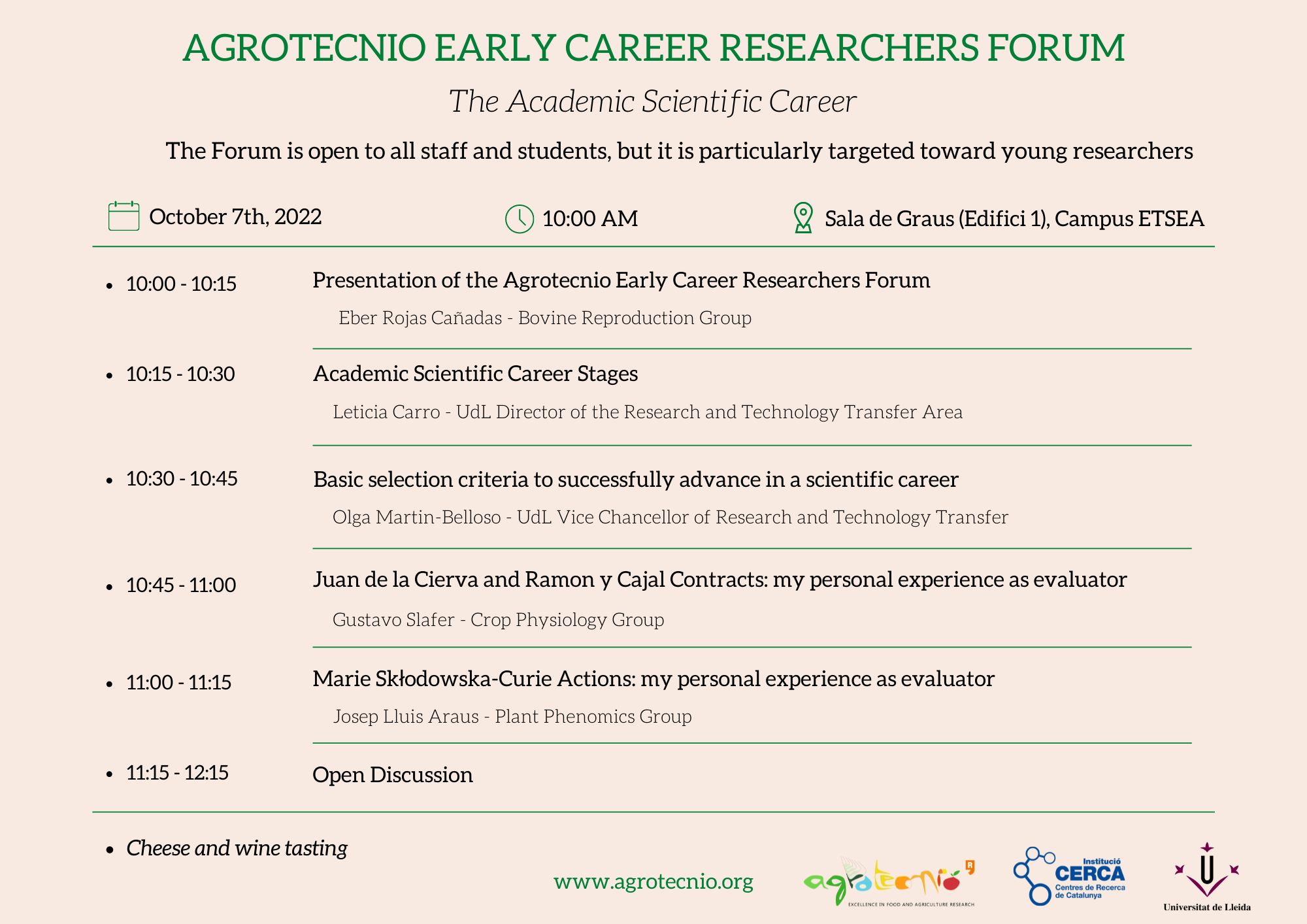 Agrotecnio-Early-career-researchers-forum-Program
