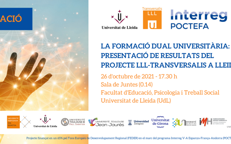 Jornada: La formació dual universitària: presentació de resultats projecte LLLTransversalis a Lleida