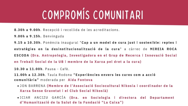 Jornada INNSOC 2025: Xarxa de cures: un compromís comunitari