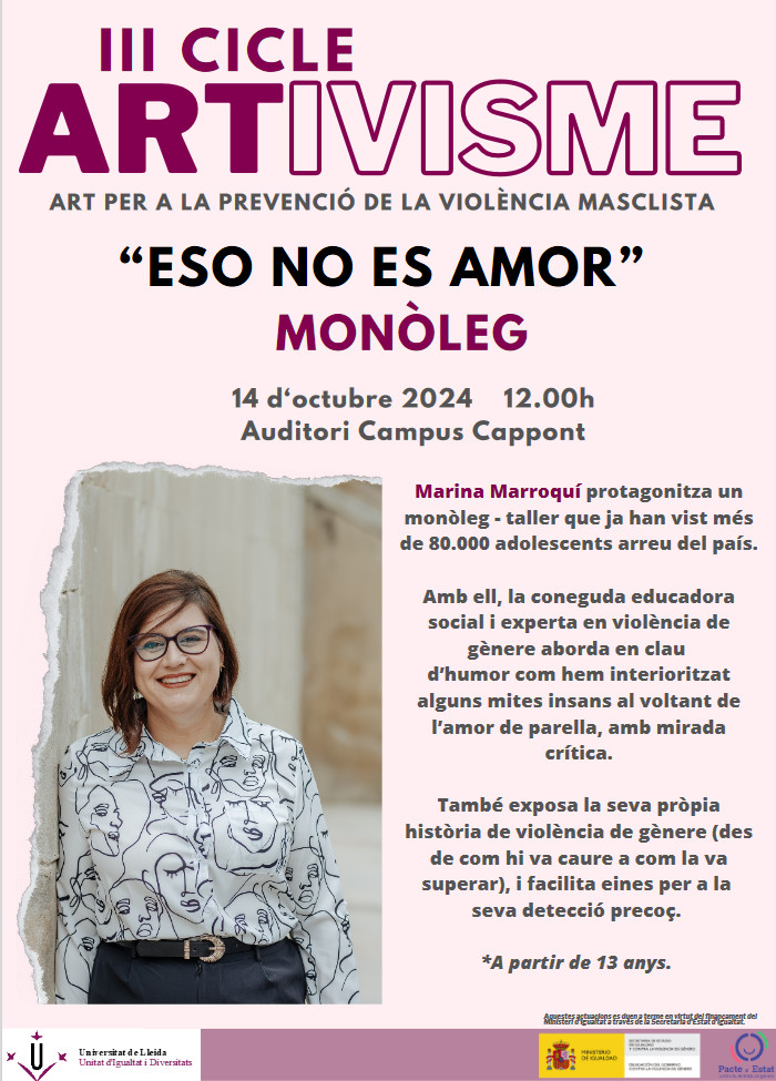 III Cicle Artivisme: Art per a la prevenció de la violència masclista / Marina Marroquí III Cicle Artivisme: Art per a la prevenció de la violència masclista / Marina Marroquí