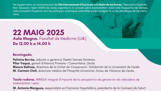 1a Jornada sobre Sostenibilitat i Salut amb Perspectiva de Gènere