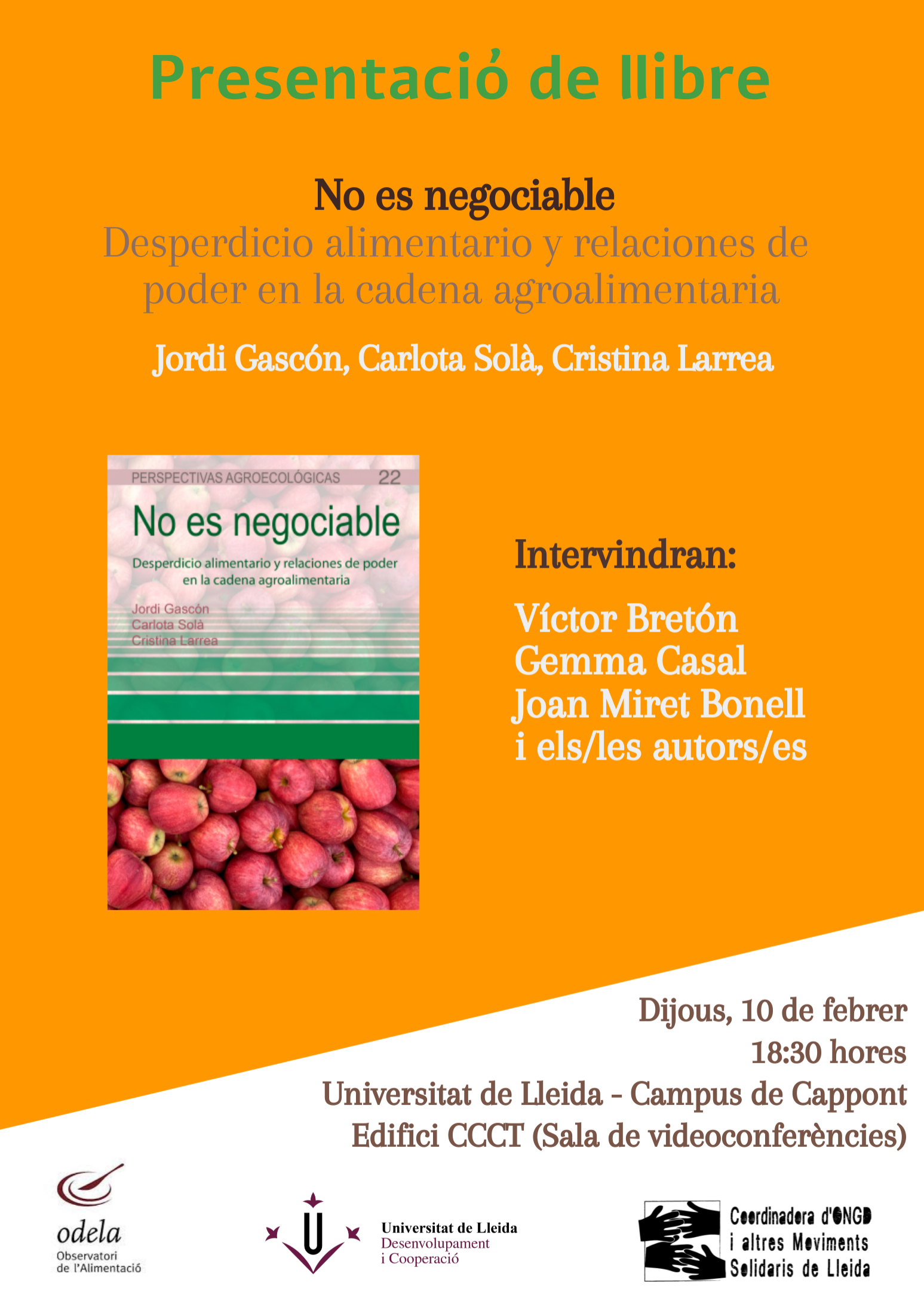 Presentació del Llibre “No es negociable” Presentació del Llibre “No es negociable”