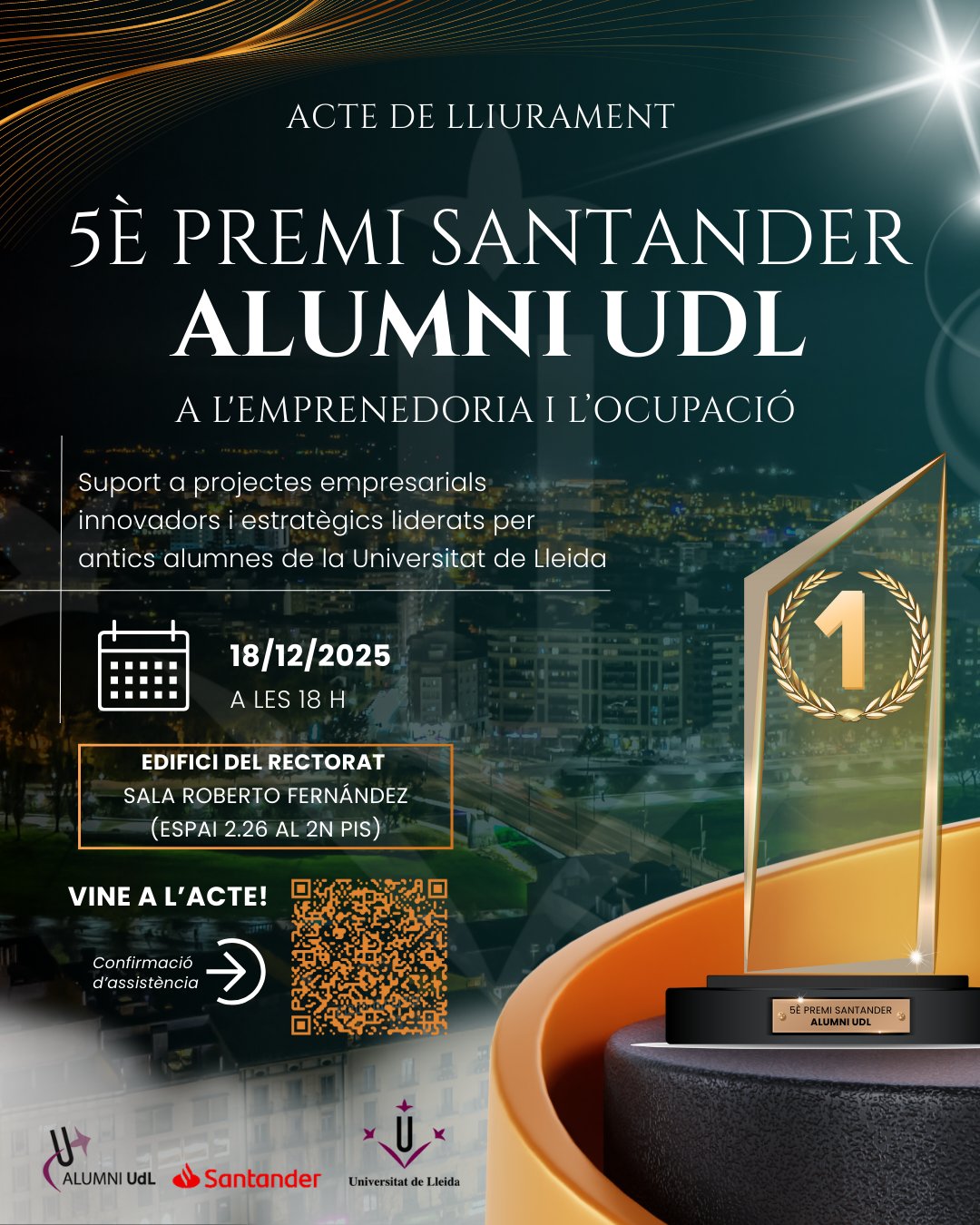5è Premi Santander - Alumni UdL a l'Emprenedoria i l'Ocupació: Idees que arrelen