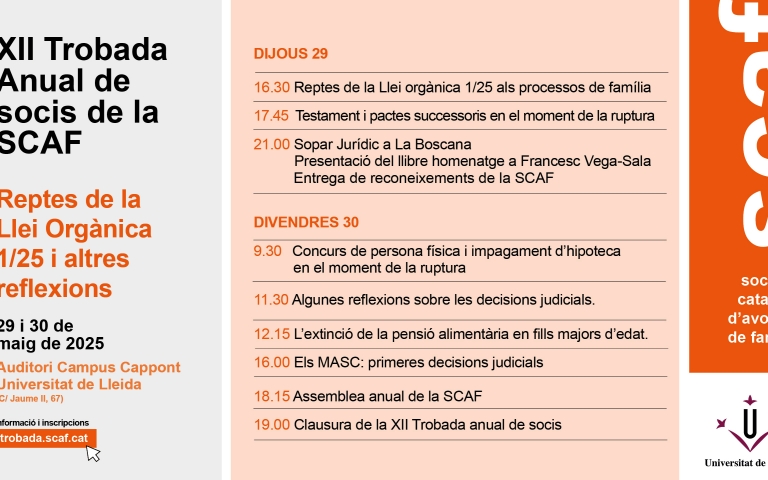 XII Trobada Anual de socis de la Societat Catalana d'Advocats de Família (SCAF)