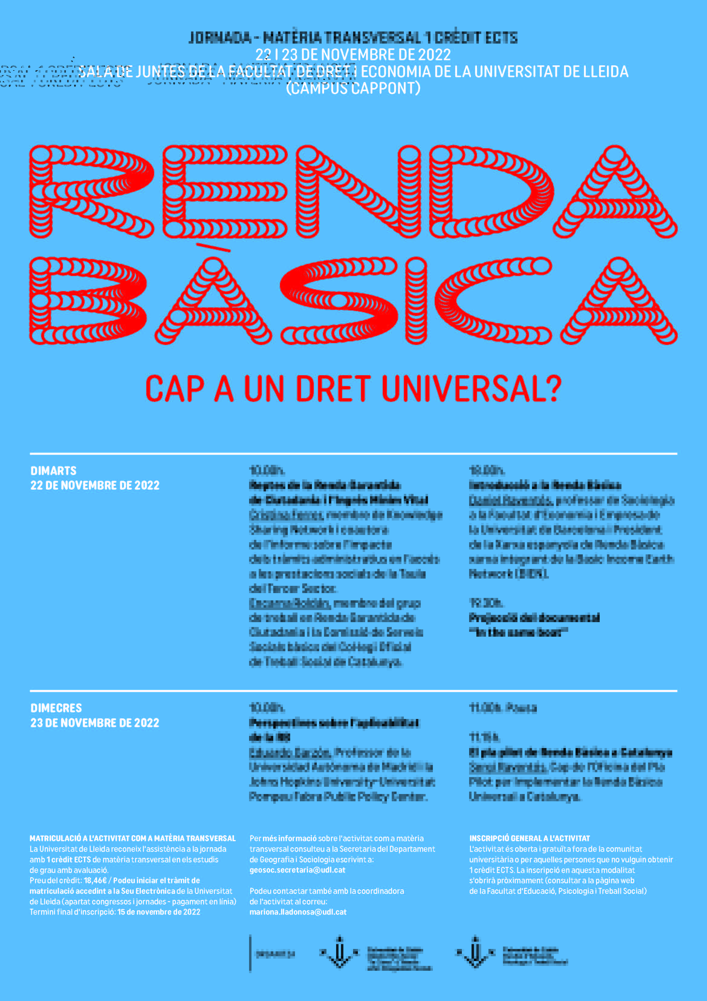 Jornada: Renda bàsica. Cap a un dret universal?