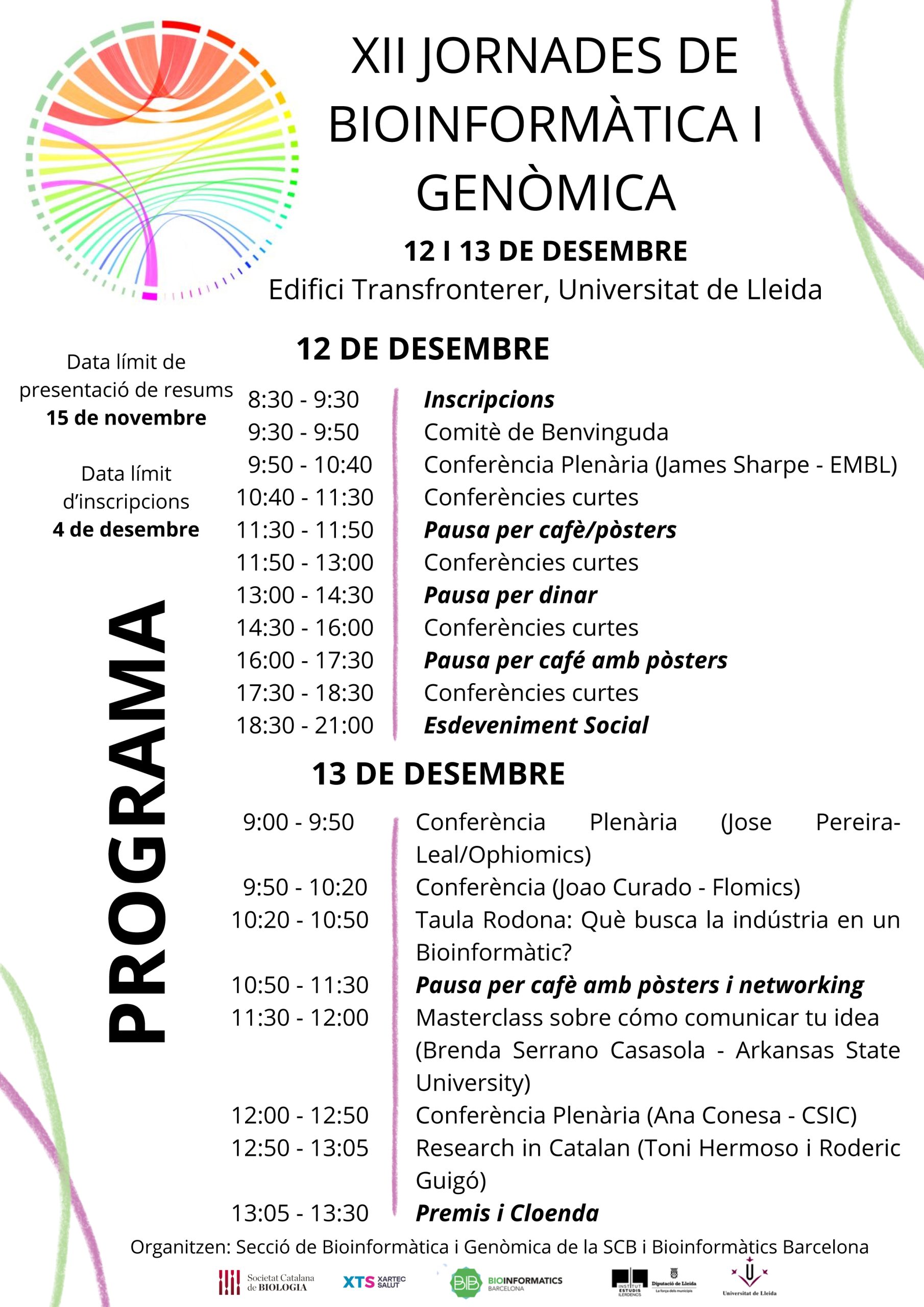 XXII Jornades de Bioinformàtica i Genòmica XXII Jornades de Bioinformàtica i Genòmica