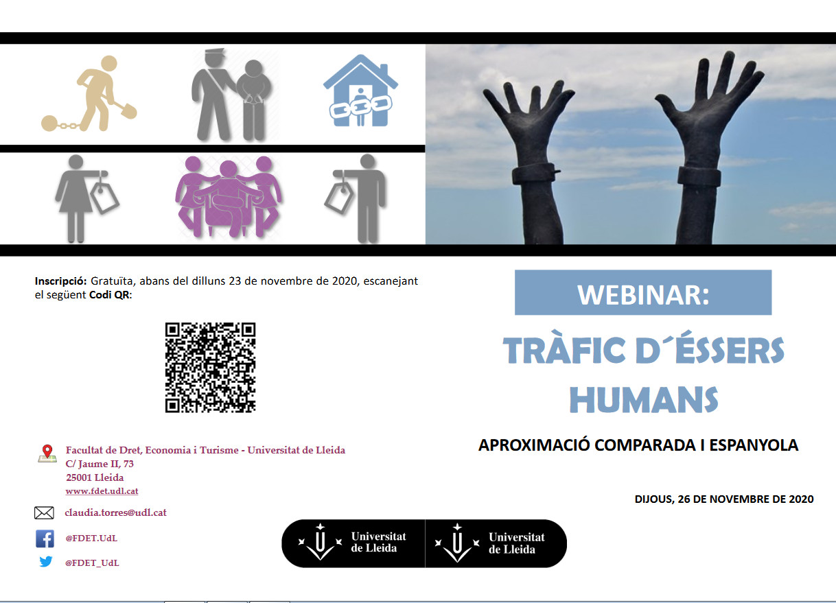 Webinar Tràfic d'éssers humans: Aproximació comparada i espanyola