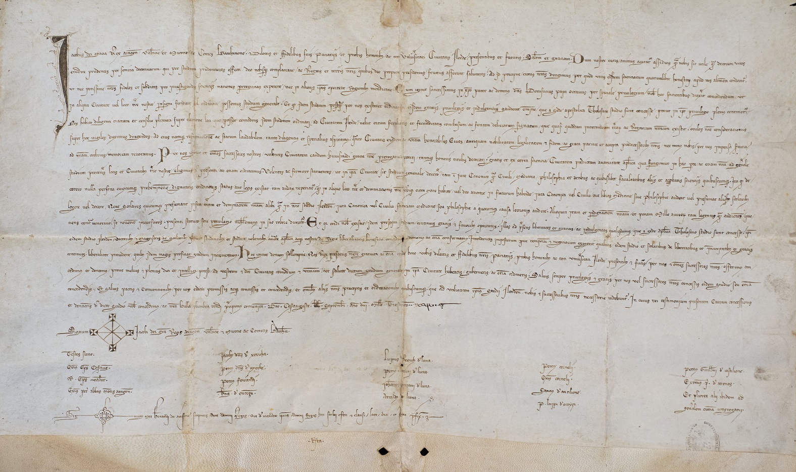 DOC 2 1 de setembre de 1300 Privilegi fundacional. AML, Fons Municipal, pergamí 68 1(1)_1